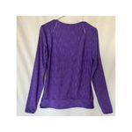 Athleta Women's M Purple Space Dye Striped Activewear Top Thumbholes Athleisure Photo 1