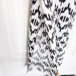 Marie France Van Damme • silk halter maxi dress cream black silk ikat print Size 14 Photo 6