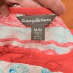 Tommy Bahama Tommy‎ Bahama Women's Coral White Striped Floral Sleeveless Cotton Dress Size MD Photo 4