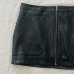 Free People Black Leather Mini Skirt Size 4 Photo 3