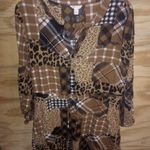 Cato Women's  Patchwork Animal Tunic Dress Large Photo 0