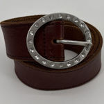 American Eagle Outfitters Brown Genuine Leather Womens Belt Sizre XS Crystal Photo 0
