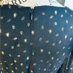 DKNY Balloon Sleeve Faux Wrap Metallic Gold Polkadot Belted Midi Dress Sz 6 Photo 10