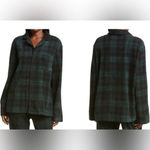 SKIMS  Women's Green Long Sleeve Button Up Plaid Sleep Flannel Shirt Top Size M Photo 2