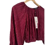 MINKPINK Revolve Womens Cropped Burgundy Top Blouse NWT Medium Photo 1