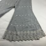 Angie Striped Cotton Eyelet Flared Pant S Photo 5