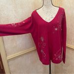 Johnny Was Biya Xandra V-Neck Sweater Wool Cashmere Knit Pullover Sz XL NWOT Photo 3