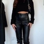 ZARA Ankle Faux Leather Pants High Rise Black Size Small Photo 1