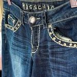 Miss Chic dark denim Y2K rhinestone embellished shorts decorative stitching SZ 5 Blue Photo 5