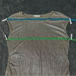 Calvin Klein Gold Ribbed Shimmer Cap Sleeve Ruched Blouse Size Large *Used Photo 13