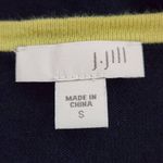 J. Jill Navy Striped Sweater Size Small Preppy Striped Pullover Blue Photo 4