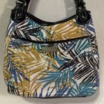 Nine & Co. Black Faux Leather Print Zip Logo Shoulder Handbag Photo 1