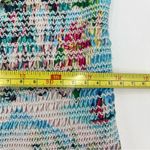 Rococo Sand Sunset Smocked Mini Dress Printed Bodycon White Blue Size M Photo 7