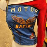 Vintage Y2K Sirens One Sleeve Motor Racing Fitted Baby T Photo 1