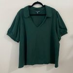 Modcloth Emerald Green Collared Top Size 3X Photo 2