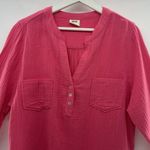 Anthropologie MOTE XXL Blouse Top Popover Long Sleeve Hot Pink Gauzy Women’s Photo 1