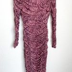 Michael Costello x Revolve Marble Ruched Shirred Long Sleeve Cocktail Dress Photo 2