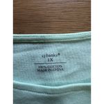 CJ Banks Short Sleeve Shirt Size 1X Green Cotton Office Career Business Casual Photo 2