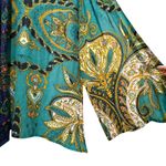 Free People Charmer Paisley Kimono Duster Boho Green Gold Print Photo 8