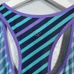 Rabbit Women XL Blue Purple Stripe Bunny Hop Tank Racerback Lightweight Running Photo 9