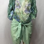 Zuliana Beach Cover Up Sarong & Tropical Print Top New Green Size undefined Photo 6