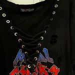 Rock Rose Couture Lace Up Distressed Band Tee Photo 3