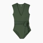 Summersalt  The Breaker Belted One-Piece swimsuit in olive green NEW Size 6 Photo 8