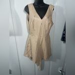 Avec Les Filles ' Tan Sleeveless Faux Leather Romper Size Large NWT Photo 1
