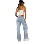 Princess Polly  Vincent Cargo Jeans – Size 6 – Denim Photo 2