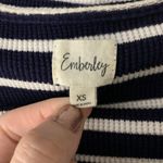 Emberley Striped Dress XS Blue White Short Sleeve Nautical Coastal Preppy Resort Photo 4