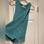 cupio NWT  Size M Scoop Neck Sleeveless Cotton Teal Heather Knit Vest Top Cotton Photo 2