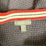 Talbots Textured Tipped Cotton Cardigan in Navy Blue Pearl Buttons Detail, 1X Photo 3