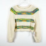 RE/DONE NWT  Baby Stripe Crewneck Cropped Sweater S Cream Photo 1