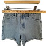 Distressed High Rise Denim Shorts M Raw Hem Light Wash Jean‎ Cutoff Casual Boho Blue Size M Photo 3