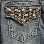 Miss Me  Bootcut Jeans Floral Embellished Flap Pockets Mid Rise 30 Photo 4