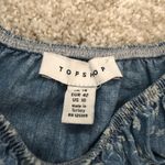 Topshop  floral puffy shirt sleeves mini denim dress, size 10, babydoll, Y2K Photo 8