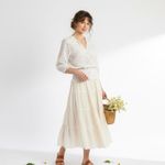 Fig & Flower Blouse Womens S White Embroidered Floral Peasant Boho Cottagecore Photo 1