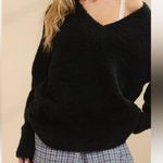 Aerie Black oversized  teddy boucle sweater Photo 1