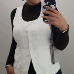 Madewell Linen Scoop Neck Cutaway Vest in Salt Size US 4 Photo 0