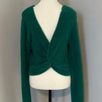 Aerie  Fluffy-4-Ever Reversible Twist Sweater Kelly Green Women’s Size Large NWOT Photo 1