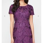 Alex Evenings  Evelyn Rosette‎ Lace Gown Eggplant Purple 8 Photo 2