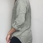 Thread and Supply Army Green Half-Button Collared Shirt Photo 2