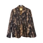 Elie Tahari Rare Snakeskin Print Blazer Size 10 Brown Lined Jacket Retail $298 Photo 1