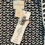 Chico's NEW Size 1 US M Bi Color Fringe Textured Cardigan Sweater Black White Photo 2