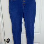 No Boundaries High Rise 4 Front Button Fly Jeans Women's 13 Indigo Skinny Denim Photo 0