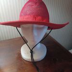 None Red Boone Hat with black strap. No brand tag or size tag. 23 inch circumference Photo 0
