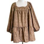 Hayden Women’s Brushed Floral Detailed Puff Sleeve Square Neck Top L Photo 5