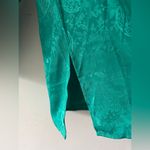 Victoria's Secret  Gold Label Vintage Green Patterned 100% Silk Night Shirt Photo 4