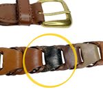 Genuine Leather Neutral Colors Interlocking Gold Buckle Belt Photo 2