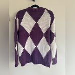 ZARA  Argyle Purple print Chinky Sweater size M Photo 2